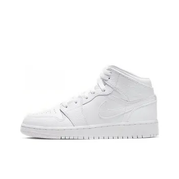 Jordan 1 Mid GS Triple White