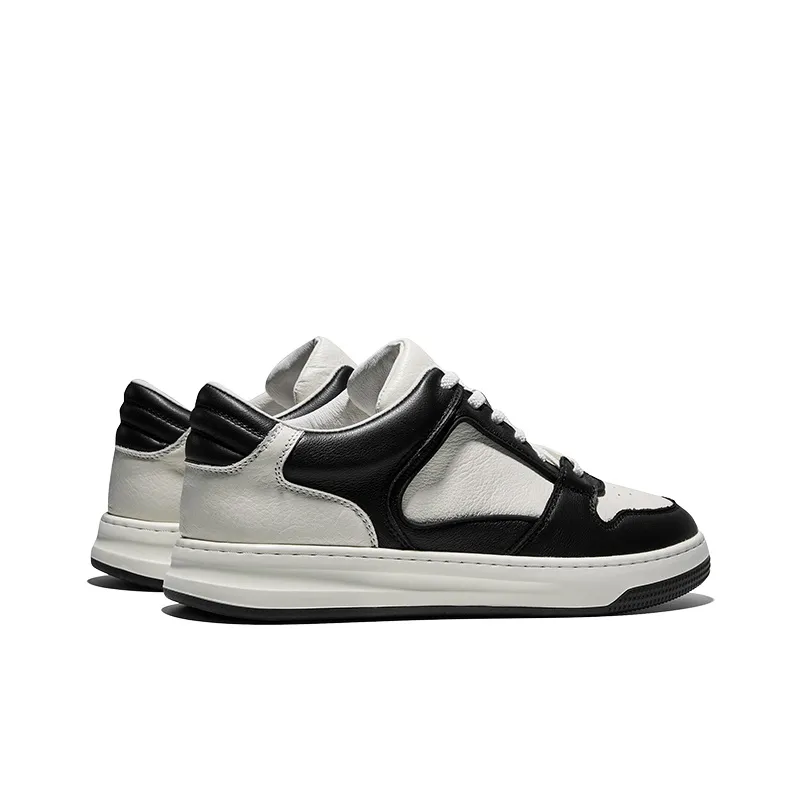 Hautton Jeans Low Top Skateboard Shoes Men's Black White-3