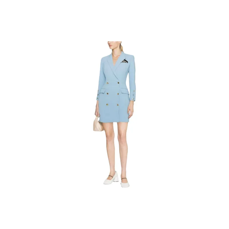 Elisabetta Franchi Long-Sleeved Dresses Women's Light Blue-1