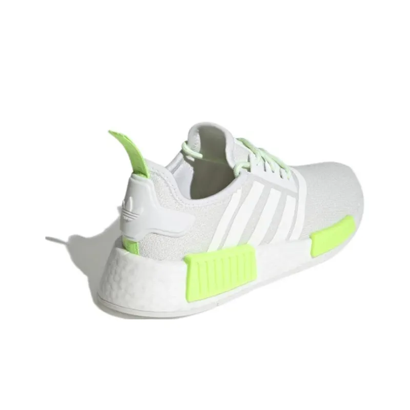 Adidas Originals NMD_R1 J Wear Resistant Kids Lifestyle Shoes White Green Teenagers-3