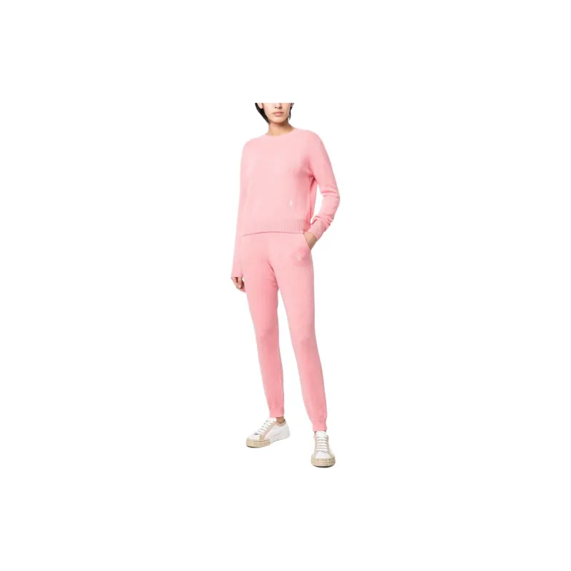 SPORTY & RICH Logo-Embroidered Ribbed Edge Pants-1