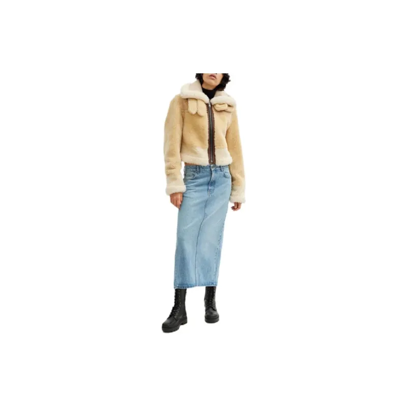 COACH FW23 Denim Long Skirt Women's Blue-1