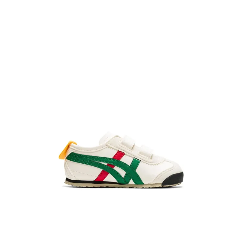Onitsuka Tiger MEXICO 66 TS Anti Slip Wear Resistant Low Top Sports Casual Shoes White Green Infant And Toddler-2