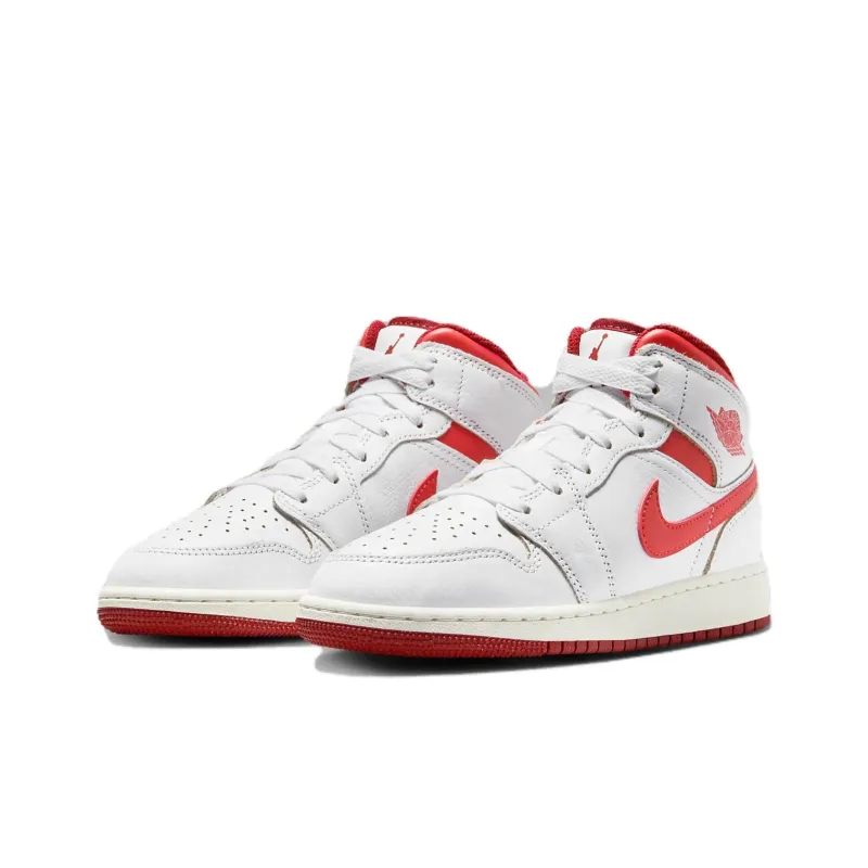 Jordan 1 Mid SE White Dune Red GS-2