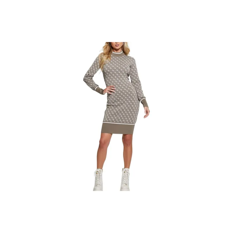 GUESS Lise Quattro G Sweater Dress Long-Sleeved Dresses Women's Gray-2