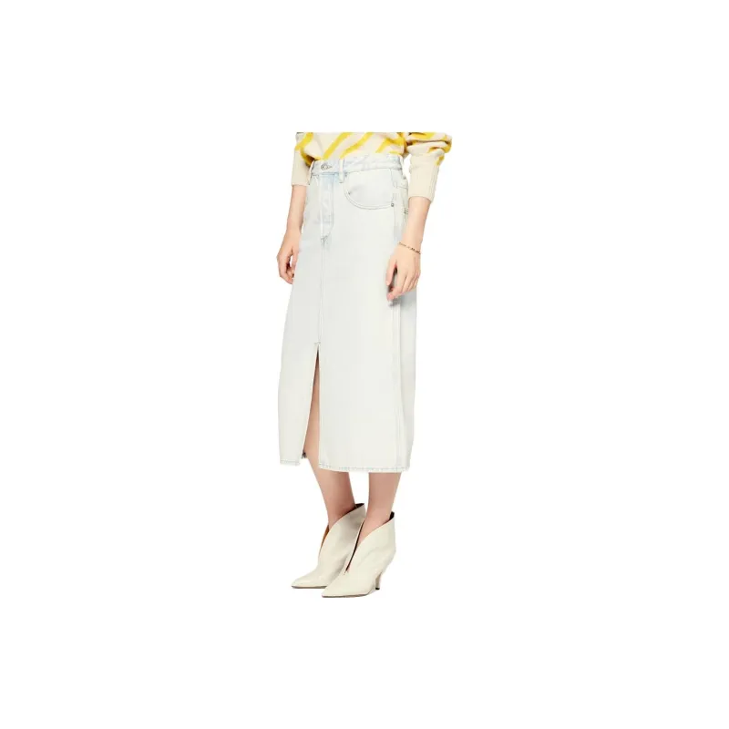 ISABEL MARANT Denim Long Skirts Women's Light Blue-2