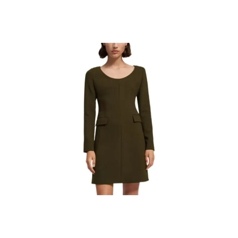 THEORY Long-Sleeved Dresses Women's Brown Green-3
