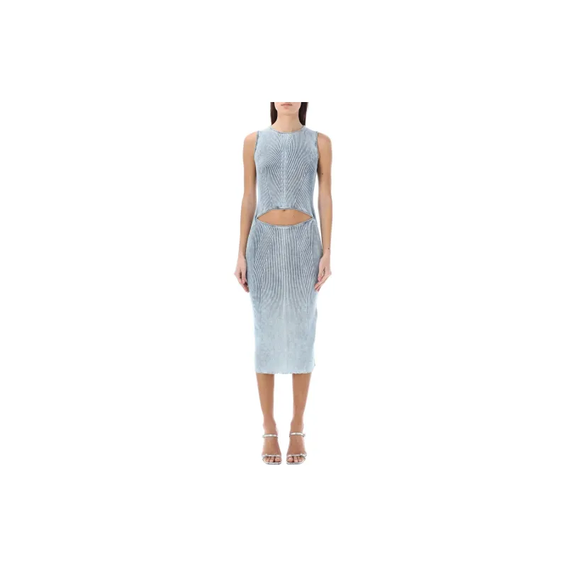 DIESEL M Taryn Cut Out Ribbed Knit Sleeveless Midi Dress-1