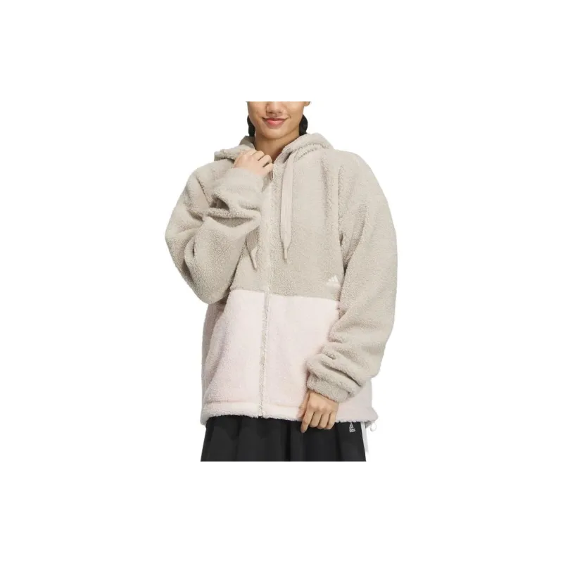 Adidas Velvet Jackets Women's Beige-1