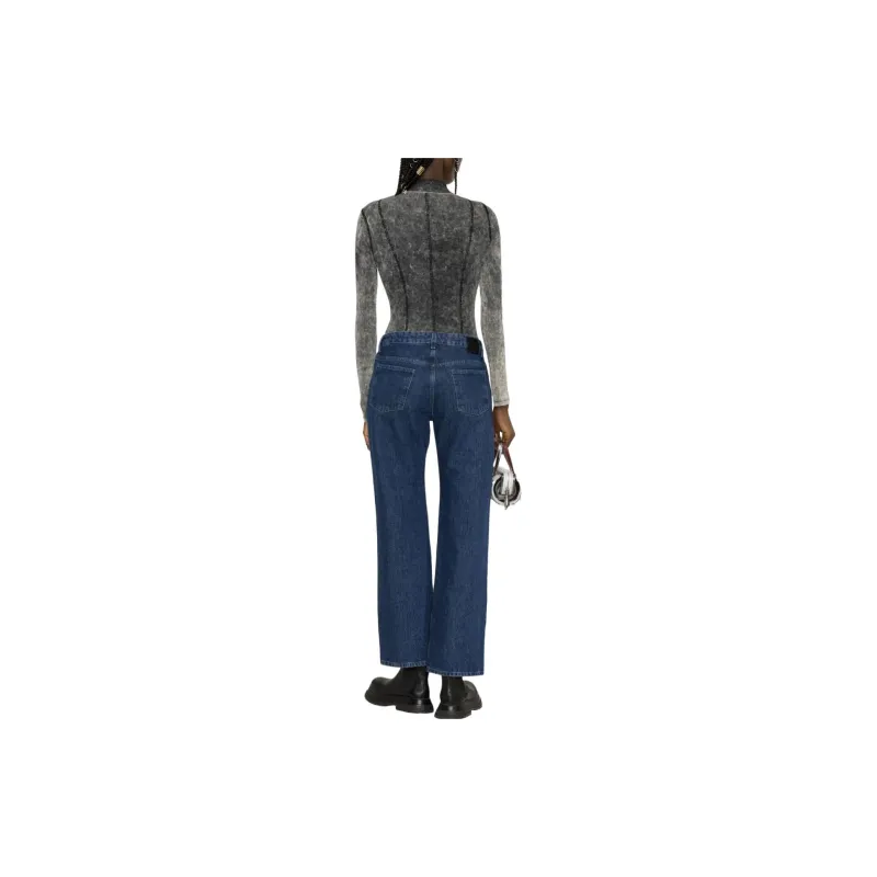 OFF WHITE Button Detailed Straight Leg Jeans-3