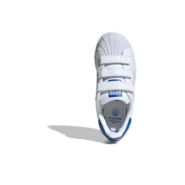Adidas Originals Cf C Breathable Low Top Skateboard Shoes White Blue Children Aged 3 7 Years Old-4