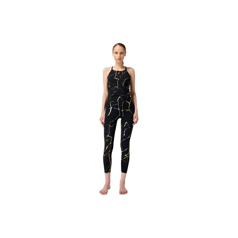 Sweaty Betty Sport Vests Women's Black Base With Gold Streamline Print-2