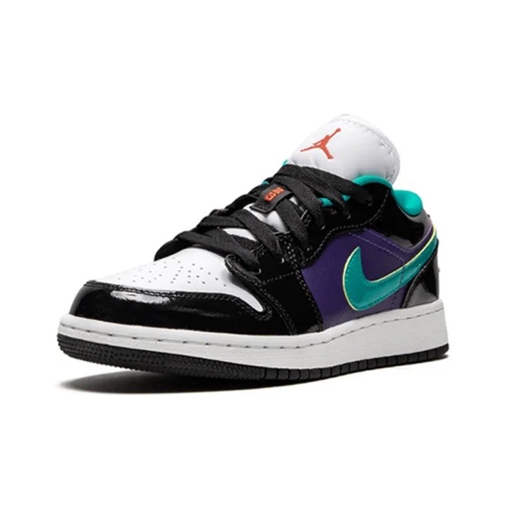 Jordan 1 Low Black Court Purple Turbo Green GS-2