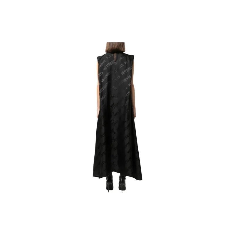 Vetements All Over Logo Embossed Loose Fit Dress-2