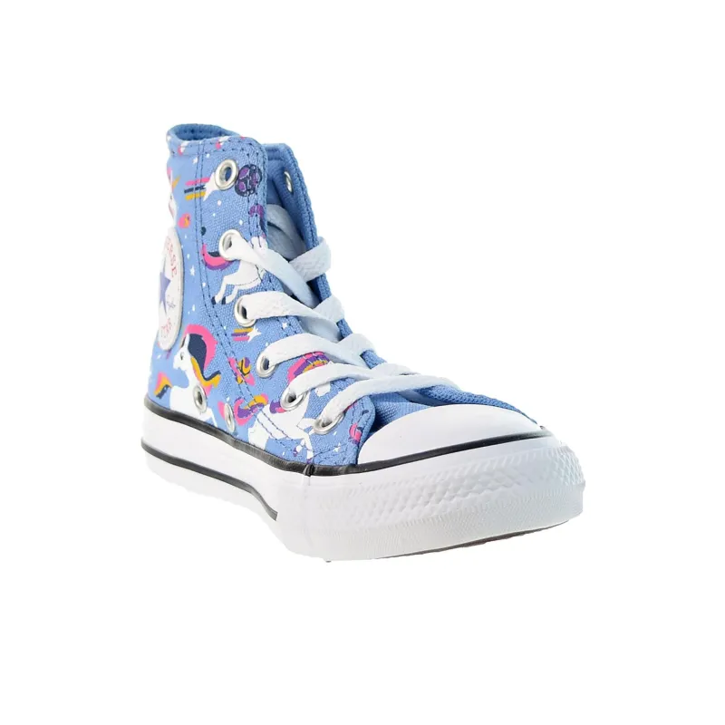 Converse Chuck Taylor All Star High Top Kids Canvas Shoes Blue Teenagers-2