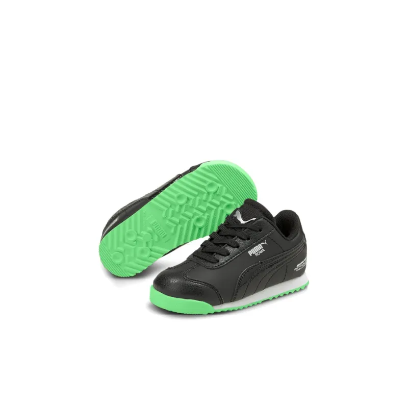 PUMA Mercedes Amg Petronas F1 Roma Anti-Slip Wear-Resistant Low-Top Toddler Shoes Black White Green Infant And Toddler-4