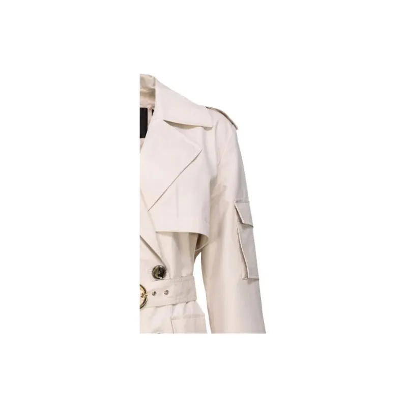 PINKO Belted Double Breasted Trench Coat-2