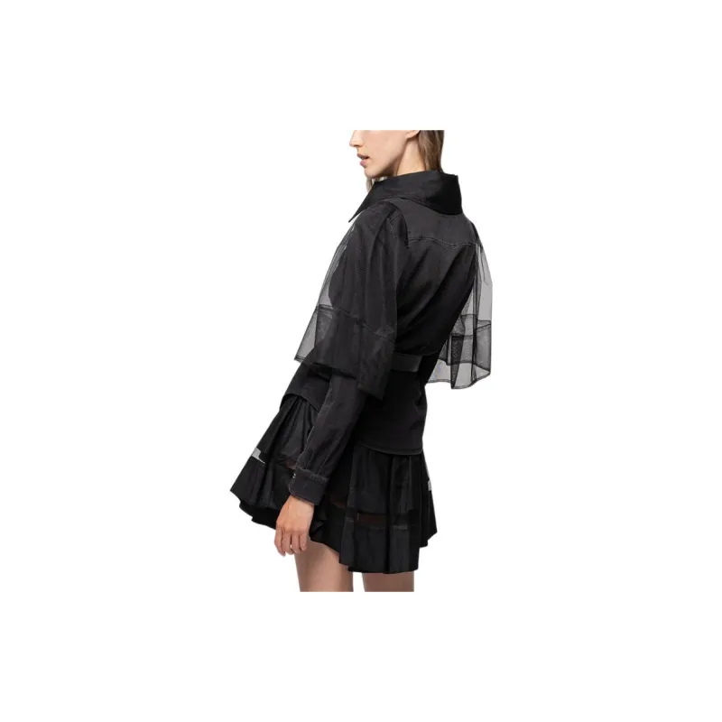 PINKO Denim Jackets Women's Black-3