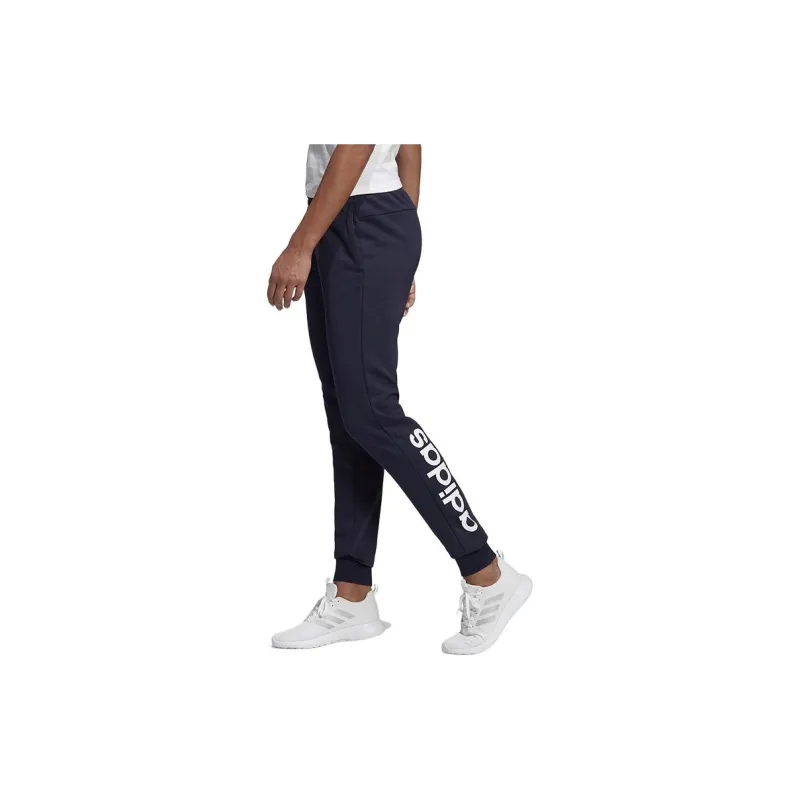 Adidas Knitted Sports Pants Women's Navy Blue-4