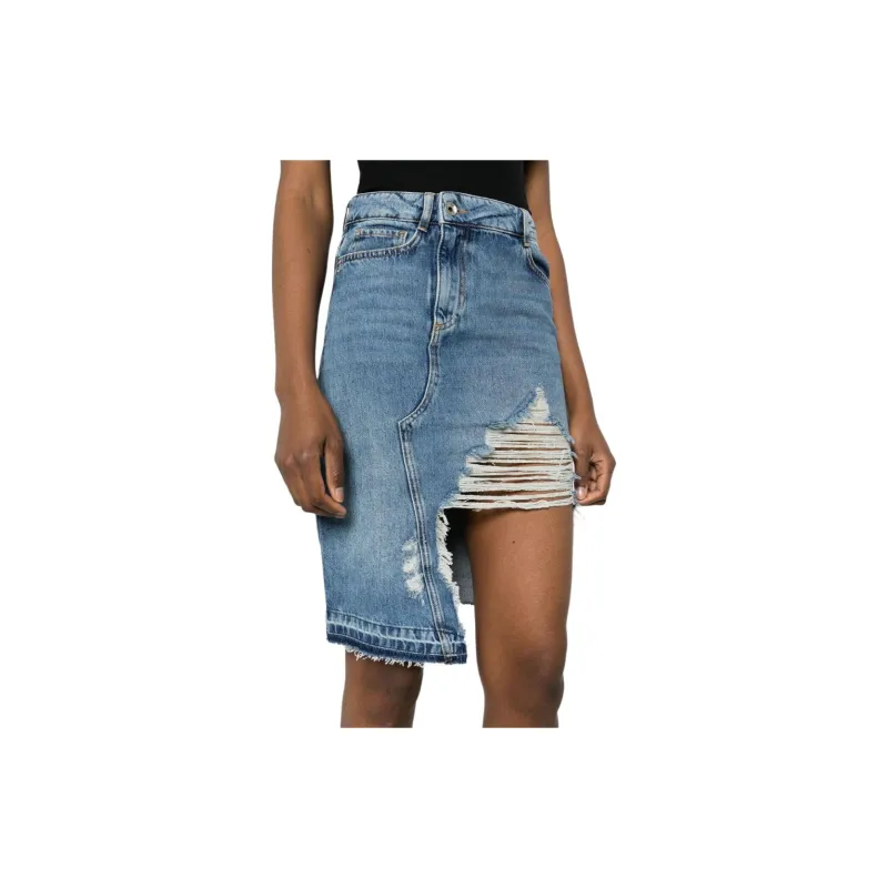 Patrizia Pepe Distressed Denim Skirt-4