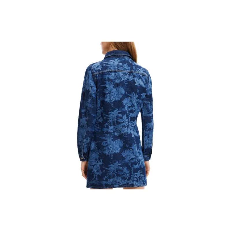 Desigual Long Sleeved Dress Women's Blue-3