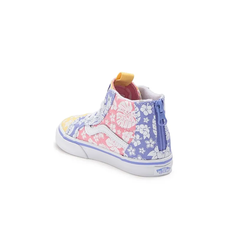 Vans SK8 Zip Sneake Wear-Resistant High-Top Toddler Shoes Floral Infant And Toddler-3