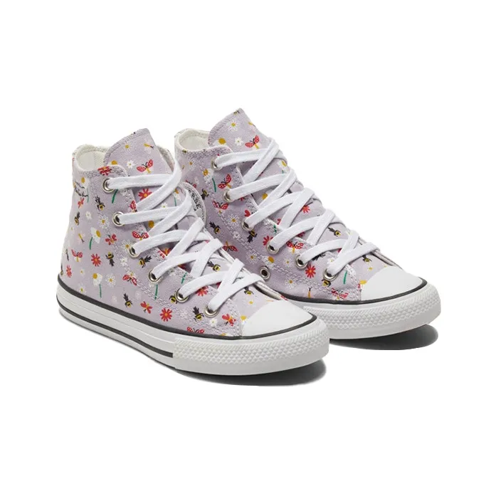 Converse Chuck Taylor All Star Anti Slip Wear Resistant High Top Kids Canvas Shoes Purple Teenagers-2
