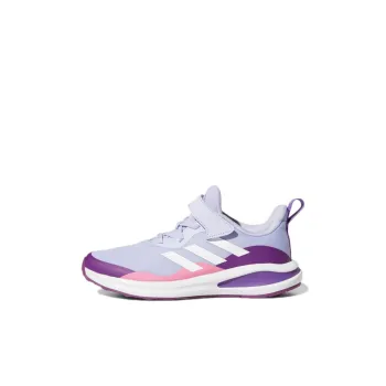 Adidas Fortarun Elastic Lace Top Strap Running Low-Top Kids' Running Shoes Gray Purple Kids'