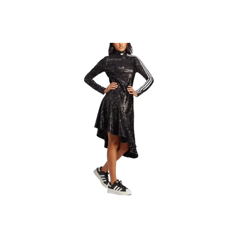 Adidas Originals Long Sleeved Dresses Women's Black-1