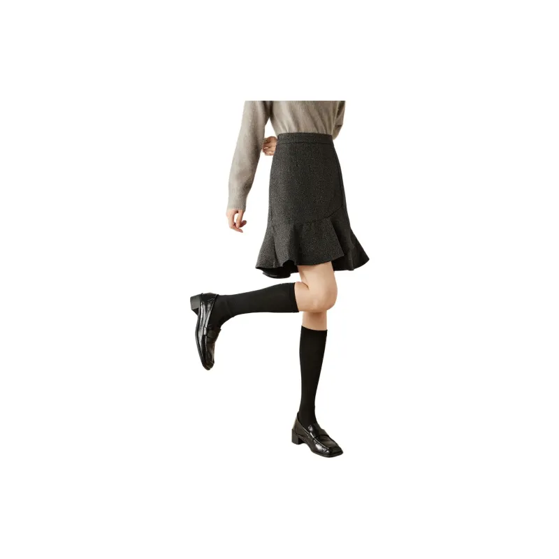 Still Quiet Casual Short Skirts Women's Gray-2