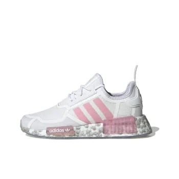 Adidas Originals NMD_R1 J Wear-Resistant Kids Lifestyle Shoes White Gray Pink Teenagers