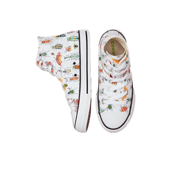 Converse Chuck Taylor All Star Anti Slip Wear Resistant High Top Kids Canvas Shoes White Black Teenagers-3