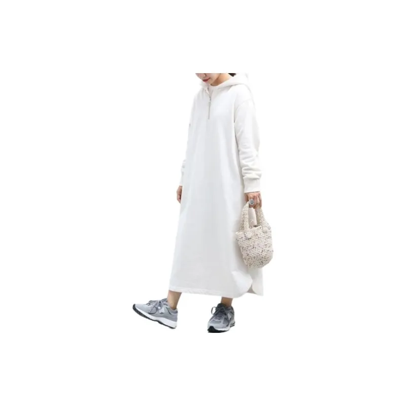 Beams Long Sleeved Dress Women's White-3