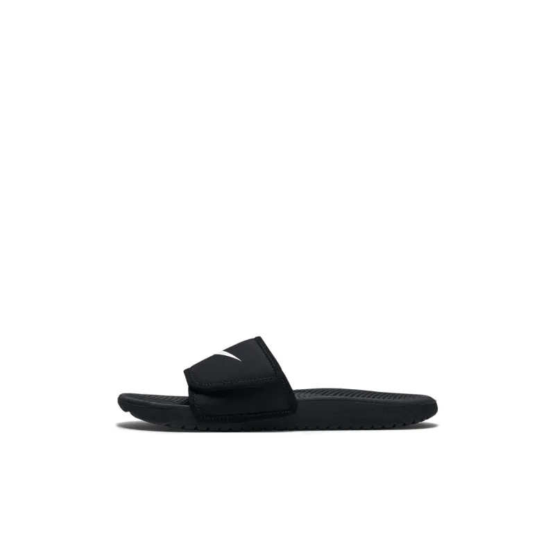 Nike Kawa Anti Slip Wear Resistant Slippers Black White Kids'-0
