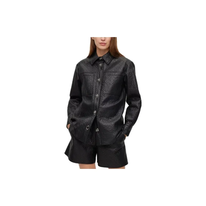 HUGO BOSS Monogram Embossed Button Up Shirt-2