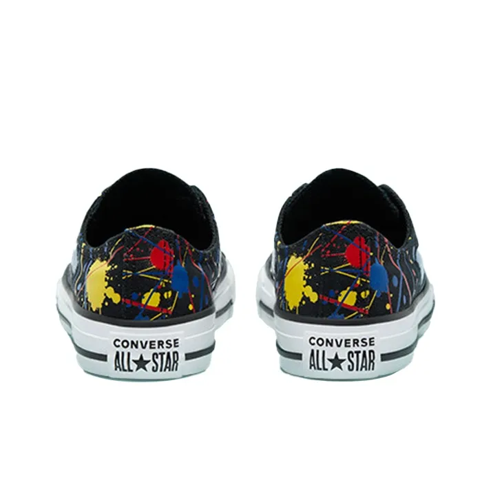 Converse Chuck Taylor All Star Low Top Canvas Shoes Black Yellow Multicolor Teenagers-3