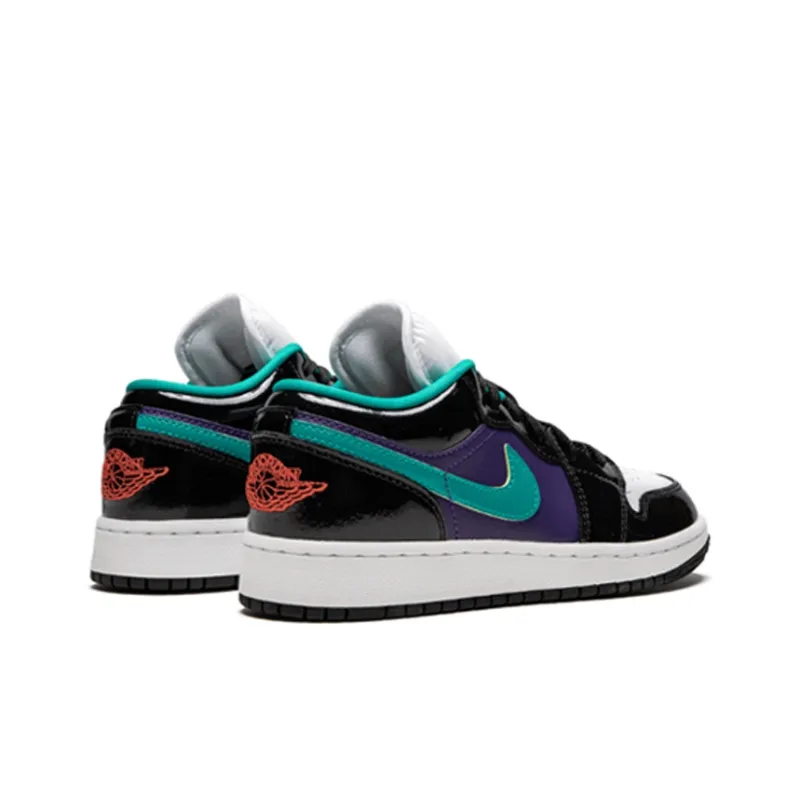 Jordan 1 Low Black Court Purple Turbo Green GS-4