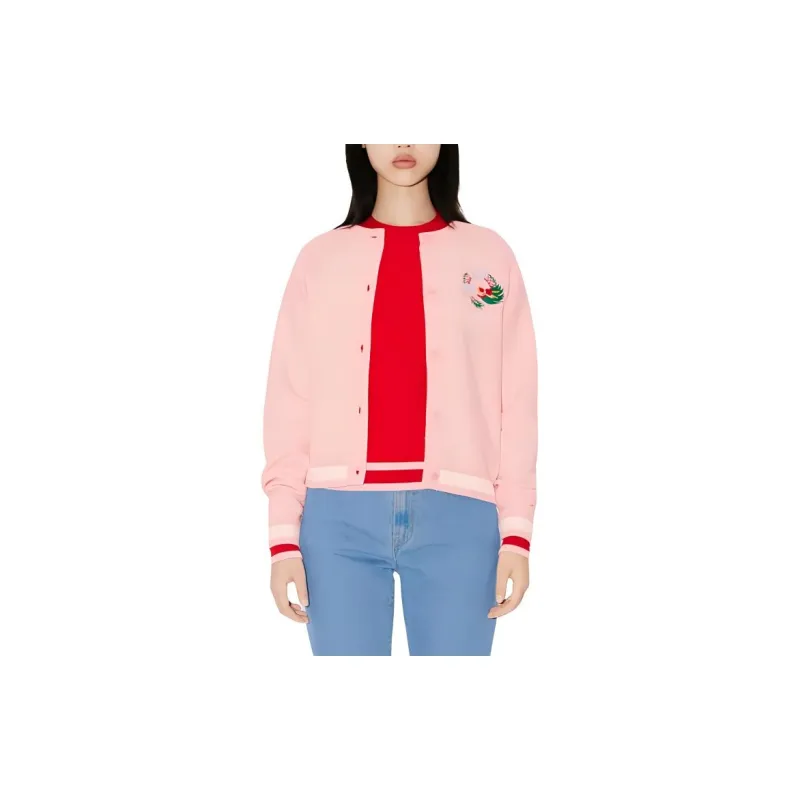 KENZO Year Of The Dragon Embroidered Cardigan Sweater Women's Pink-3