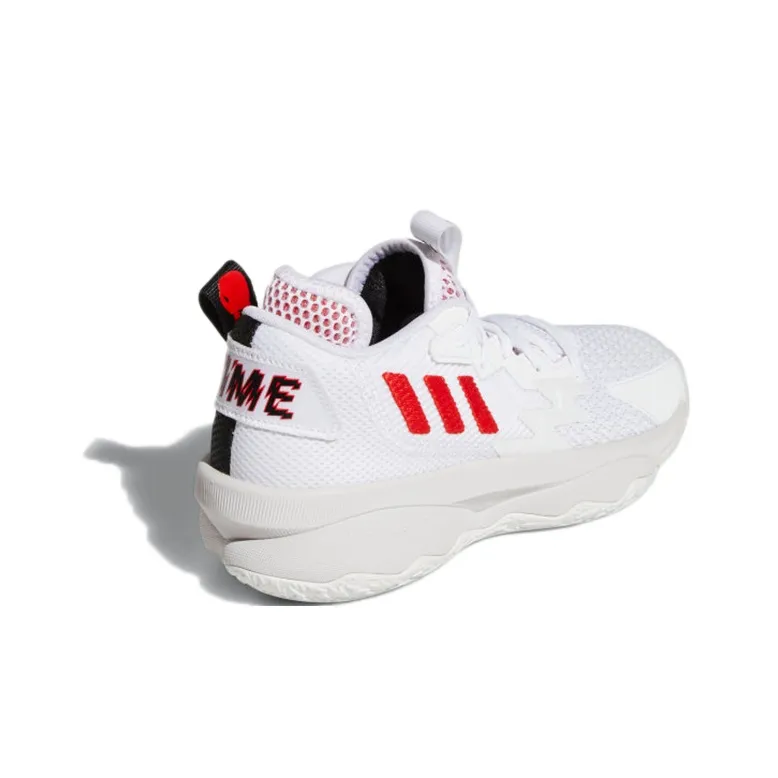Adidas D Lillard 8 J Wear Resistant Mid Top Children's Basketball Shoes White Teenagers-4