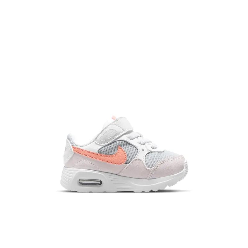 Nike Air Max SC Cushioning, Wear Resistant Low Top Toddler Shoes White Gray Pink Infant And Toddler-1