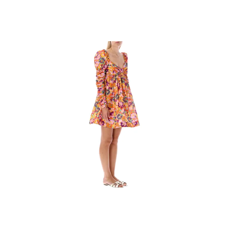 Zimmermann Violet Front-Twist Detailed Mini Dress-3