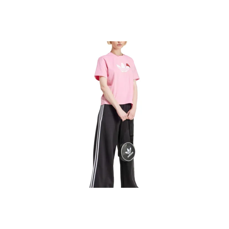 adidas originals X Hello Kitty Trefoil Square Corner T-shirt Pink-2
