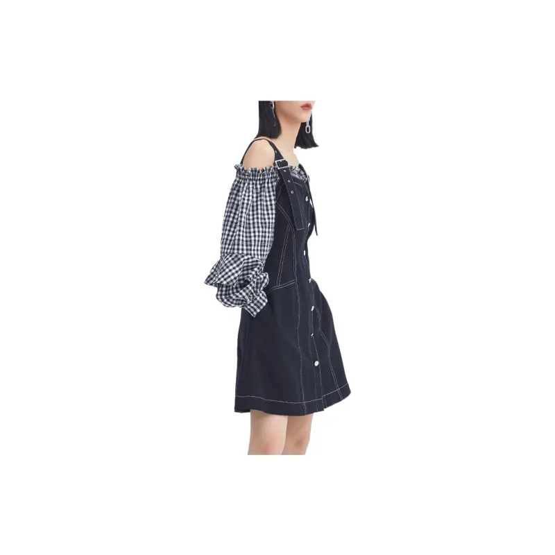 LOFT SHINE Long-Sleeved Dresses Women's Black-3