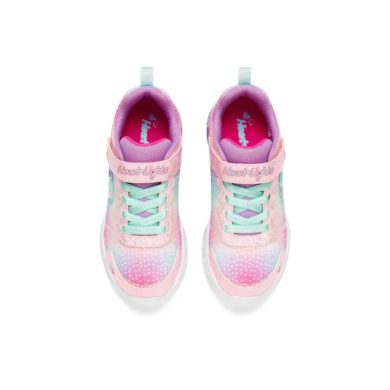Skechers Flutter Heart Lights Slip Resistant Cushioning Abrasion Resistant Casual Shoes Pink Multicolor Teenagers-3