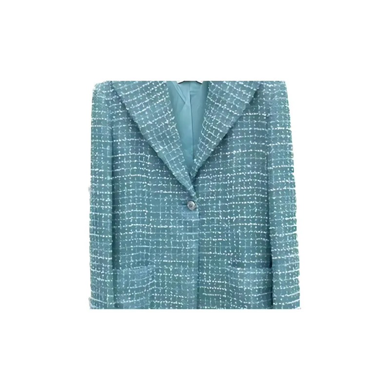 CHANEL SS23 Business Suit Coat Women's Blue-5