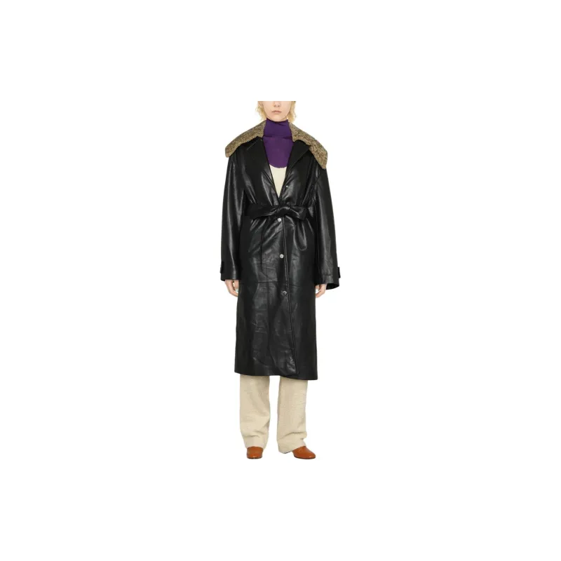 NANUSHKA Faux-fur Detail Trench Coat-1