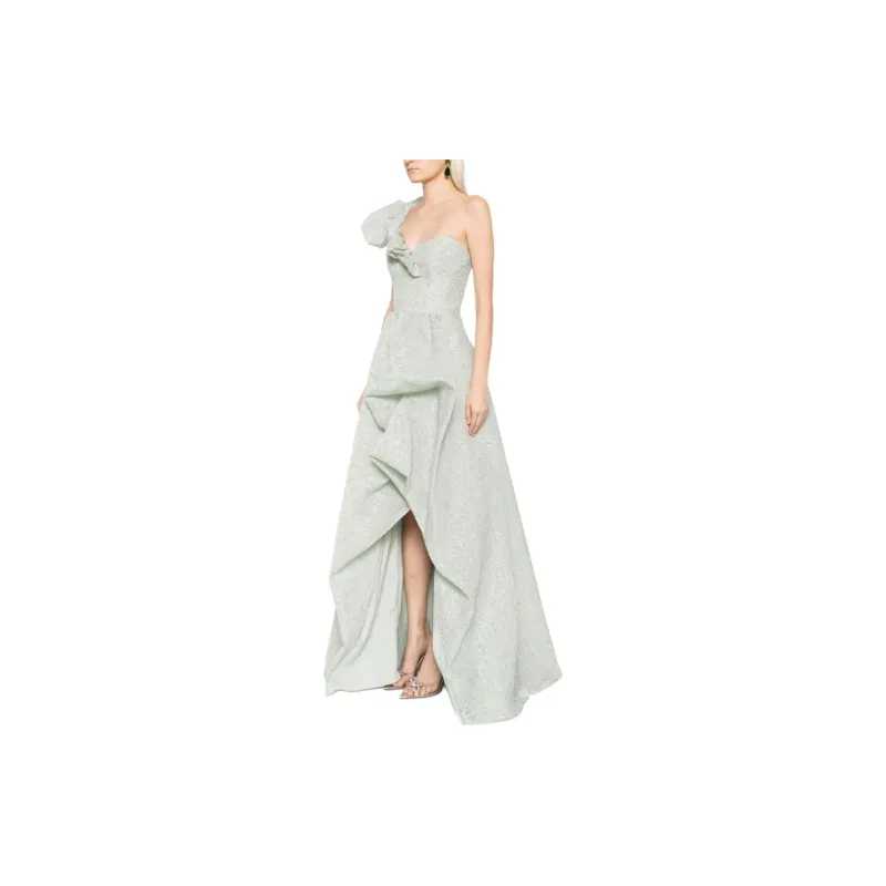 Marchesa Notte Cloqué Draped Gown-3
