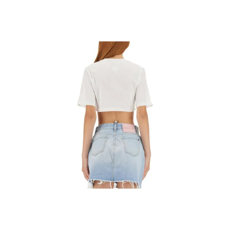 DSQUARED 2 Gathered Cropped T shirt-2