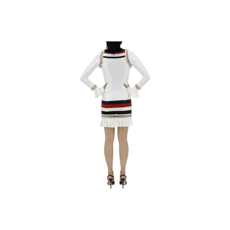 Burberry Long-Sleeved Dresses Women's White-1