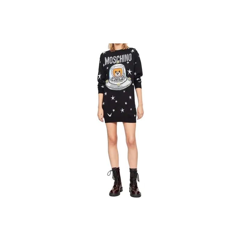 MOSCHINO Long Sleeved Dresses Women's Black-1